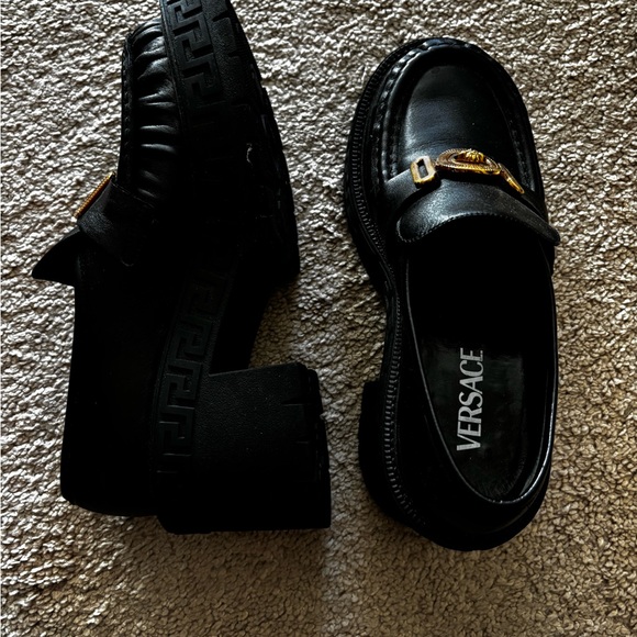 Versace Lug Sole Loafers with Gold Medallions 38 - Picture 5 of 5